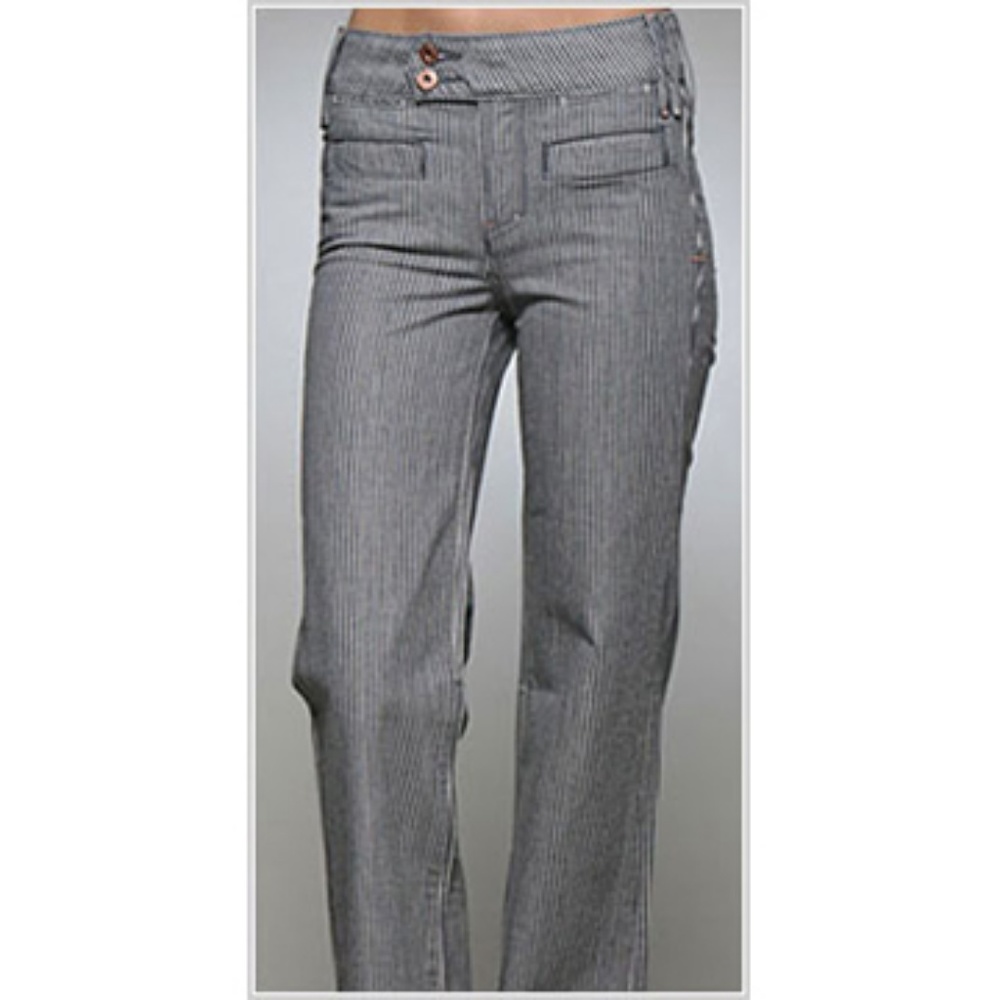 Deener High Waist Wide Leg Jean (Grey Stripe) Y2K!